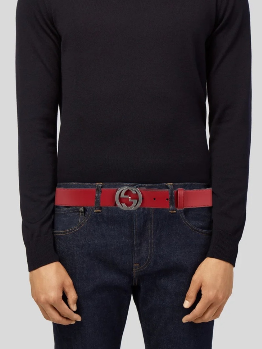 NWT Gucci red and silver Unisex Size GG Belt sz 90cm - Picture 5 of 5